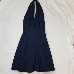 Morton Myles Blue Halter Dress with Sparkles
